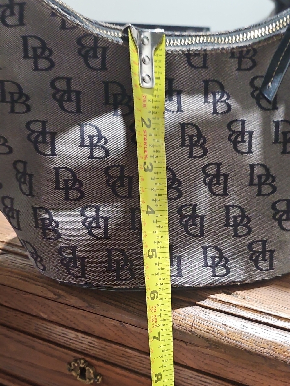 Dooney BOURKE Gray Canvas small Hobo Bag with Black Strap. - Picture 12 of 12